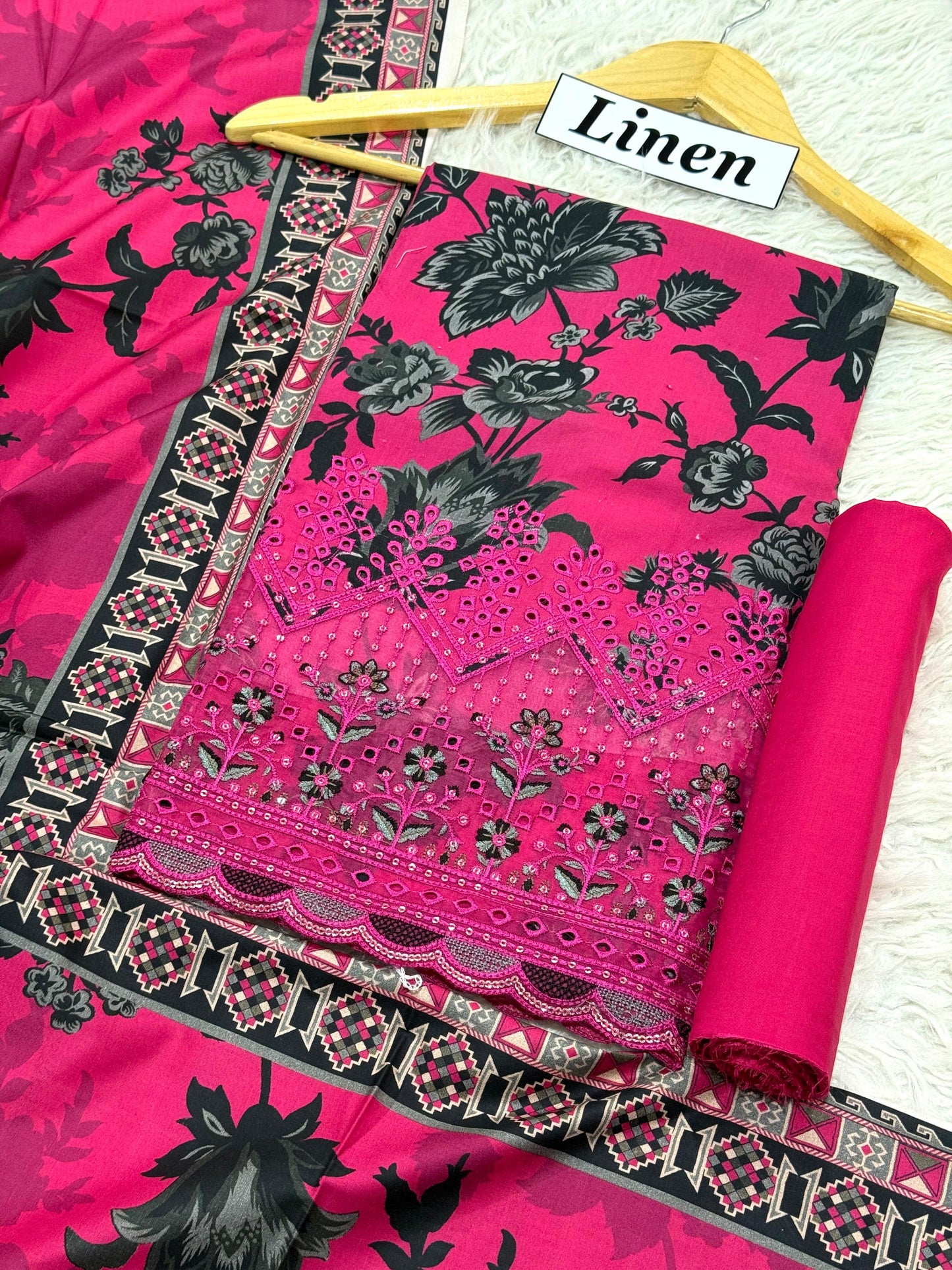 LINEN 3pc Embroidered DN-04