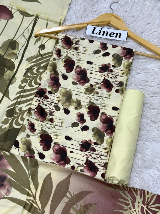 Linen Printed 3pc D-34