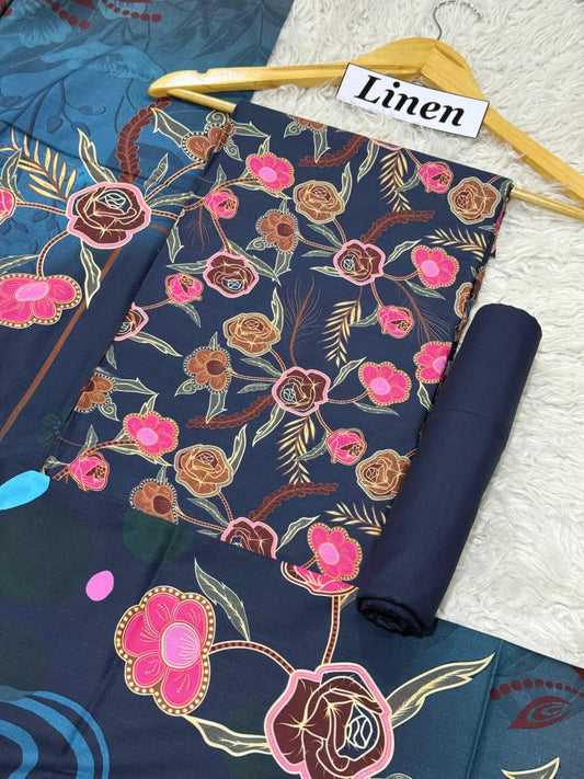 Linen Printed 3pc D-35
