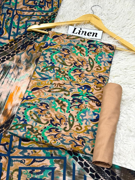 Linen Printed 3pc D-36