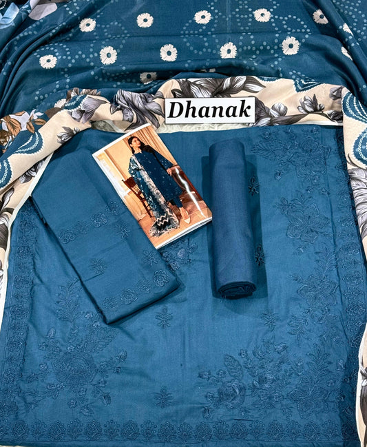 Luxury Dhanak Emb 3Pc D-08